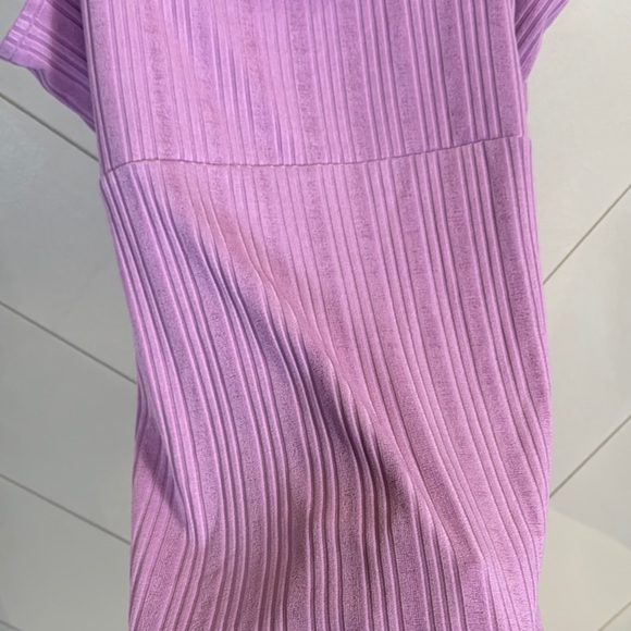 Topshop Purple Ribbed Dress with Knot Detail - Picture 5 of 11